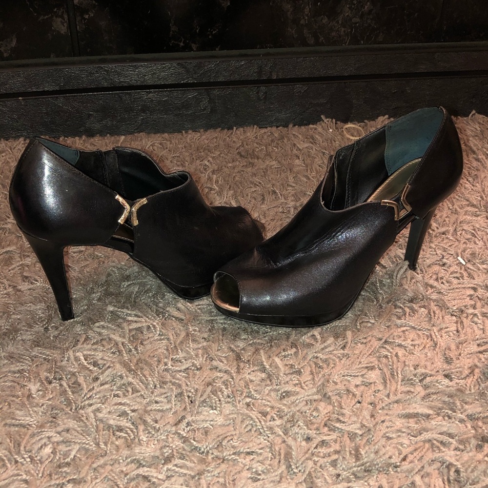 Alfani Leather Peep Toe Bootie Size 10